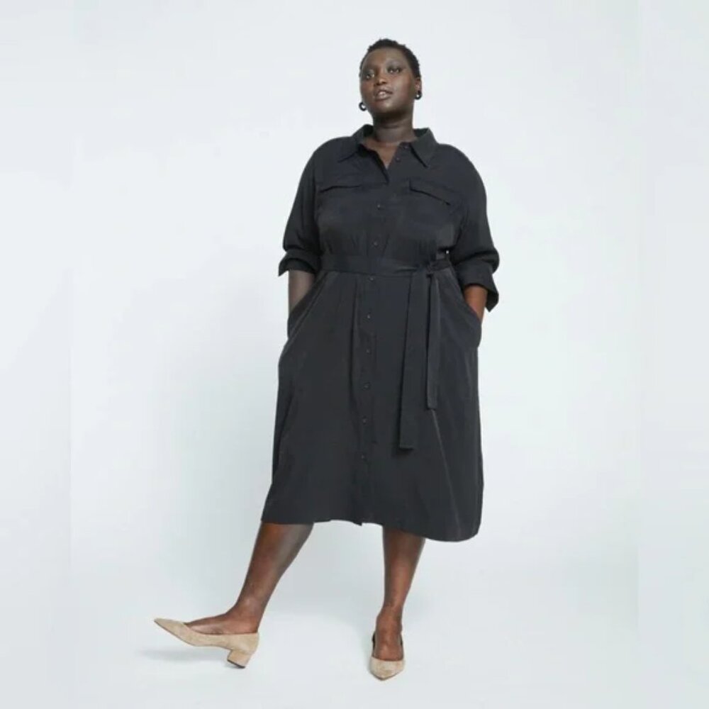 Universal Standard Premium‎ Cupro Savannah Shirt Dress M 18 20
